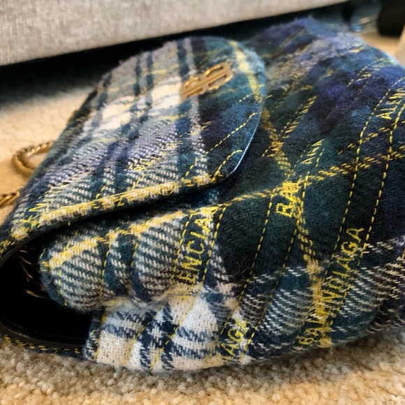 Authentic Balenciaga Plaid Shoulder Bag - Picture 14 of 16
